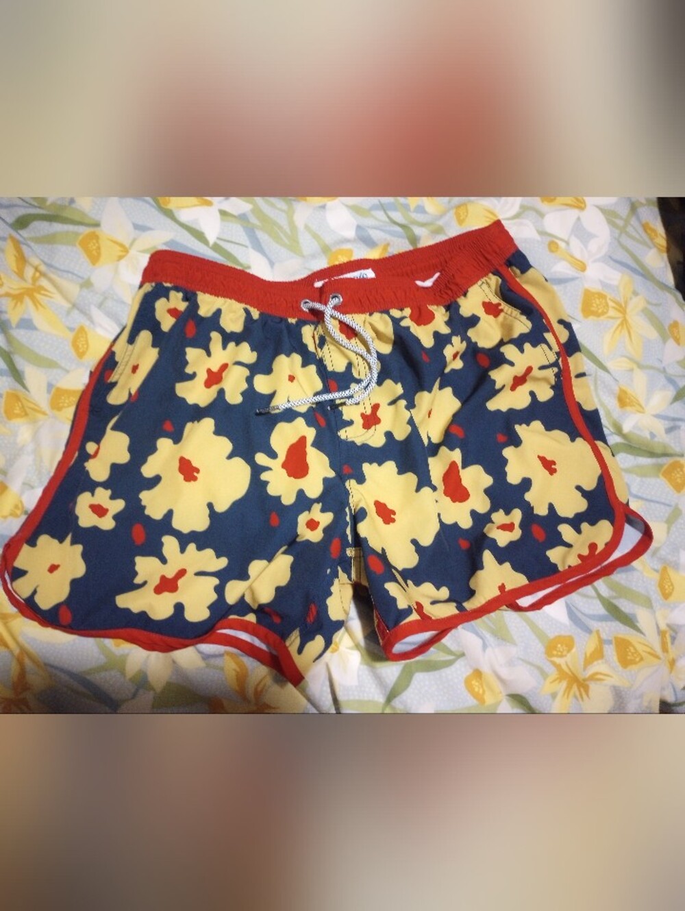 Maamgic Navy, Rust, Yellow Swim Trunks | Short Lined Quick Dry Swimsuit
